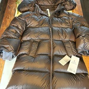 Lululemon Down-Filled Long Puffer Jacket In Espresso
